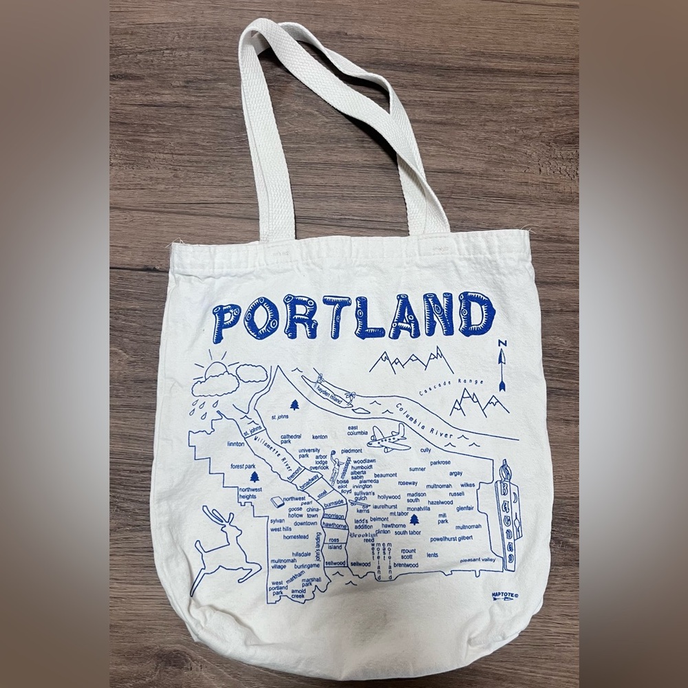 Portland Map Tote Bag - White
